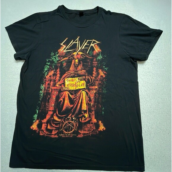 Slayer T-Shirt Women's Large Black The End Is Near Final Tour - Picture 1 of 8